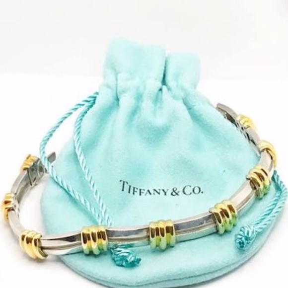 Tiffany & Co. Jewelry - 18K Tiffany and Co. 1995 Atlas Sterling Silver Yel